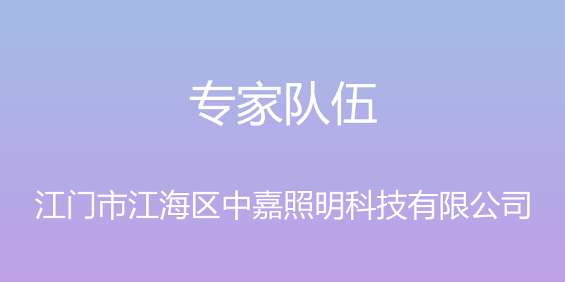 专家队伍 - 江门市江海区中嘉照明科技有限公司